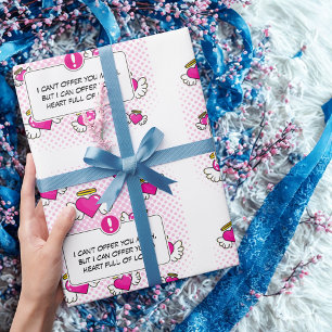 Maßgeschneiderte Liebe msg Comic Buch Stil Herzges Geschenkpapier