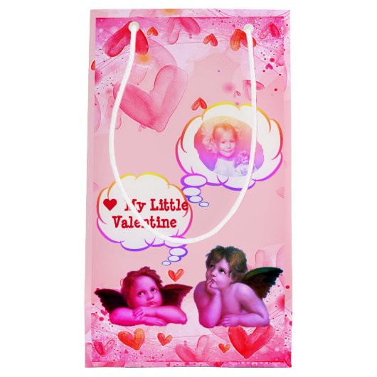 Maßgeschneiderte LIEBE MY LITTLE VALENTINE Cherub Kleine Geschenktüte (Vorderseite)