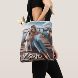 Maßgeschneiderte LIEBE Pad Print Dog Lover Pet Fot Tasche