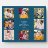 Maßgeschneiderte Liebe Sie Opa Foto Collage Blue Fotoplatte (Vorderseite)
