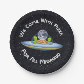 Maßgeschneiderte Lieferung von UFO Pizza Pappteller (Vorderseite)