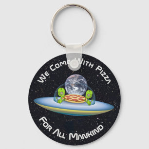 Maßgeschneiderte Lieferung von UFO Pizza Schlüsselanhänger