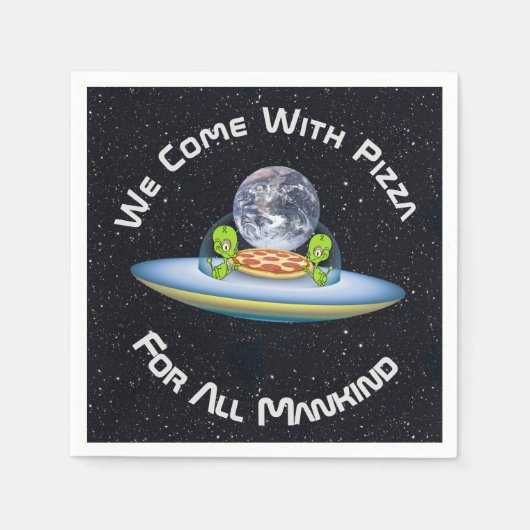 Maßgeschneiderte Lieferung von UFO Pizza Serviette (Vorderseite)