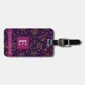 Maßgeschneiderte, Lila, blumengrün-gelbe Blume Gepäckanhänger (Vorderseite horizontal)