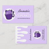 Maßgeschneiderte Lila Devil Cupcake Business Cards Visitenkarte (Vorne/Hinten)