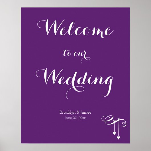 Maßgeschneiderte Lila Hochzeitsempfehlung 16x20 Poster (Vorne)