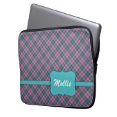 Maßgeschneiderte Lila Karierte 13-Zoll-Notebooksch Laptopschutzhülle (Vorderseite Links)