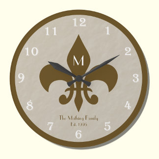 Maßgeschneiderte Lilie-Uhr Große Wanduhr