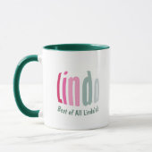 Maßgeschneiderte "Linda" in Eukalyptus Green, Rose Tasse (Links)