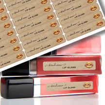 Maßgeschneiderte Lippenglanzetiketten Gold LIps