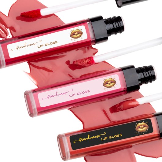 Maßgeschneiderte Lippenglanzetiketten Gold LIps Etiketten