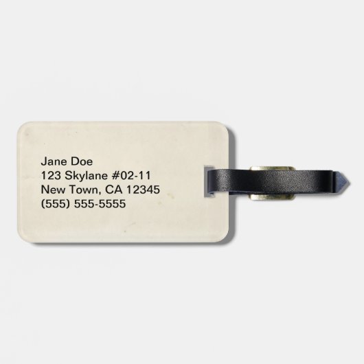 Maßgeschneiderte Lochkarte Gepäckanhänger (Rückseite horizontal)