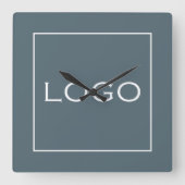 Maßgeschneiderte Logo-Kaskade für Großunternehmen Quadratische Wanduhr (Vorderseite)