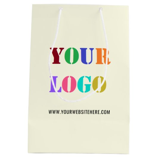 Maßgeschneiderte Logo- oder Foto-Werbeverpackung Mittlere Geschenktüte (Rückseite)