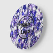 Maßgeschneiderte Logokugeln aus blau-glasklarem Gl Große Wanduhr (Winkel)