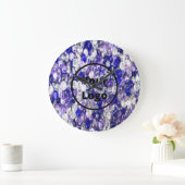 Maßgeschneiderte Logokugeln aus blau-glasklarem Gl Große Wanduhr (Zuhause)