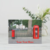 Maßgeschneiderte Londoner Telefonkabine & Postbox Karte (Stehend Vorderseite)