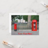 Maßgeschneiderte Londoner Telefonkabine & Postbox Karte (Vorderseite/Rückseite Beispiel)