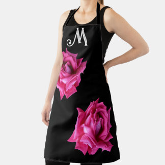 Maßgeschneiderte M Monogramm Hot-Rosa-Rose Schürze