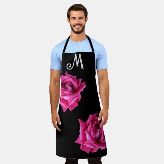 Maßgeschneiderte M Monogramm Hot-Rosa-Rose Schürze (Getragen)