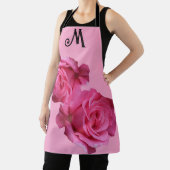 Maßgeschneiderte M Monogramm hübsch rosa Rosa Blüt Schürze (InSitu)
