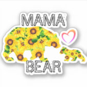 Maßgeschneiderte MAMA BEAR Sonnenblumen Best Mama Aufkleber (Vorderseite)