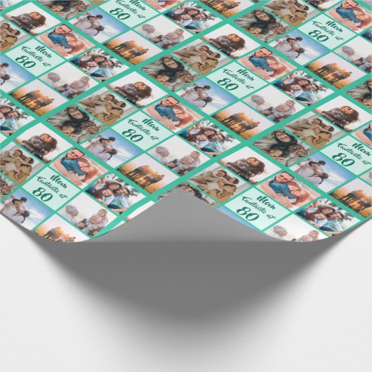Maßgeschneiderte Mama fantastisch bei 80 Geburtsta Geschenkpapier (Ecke)