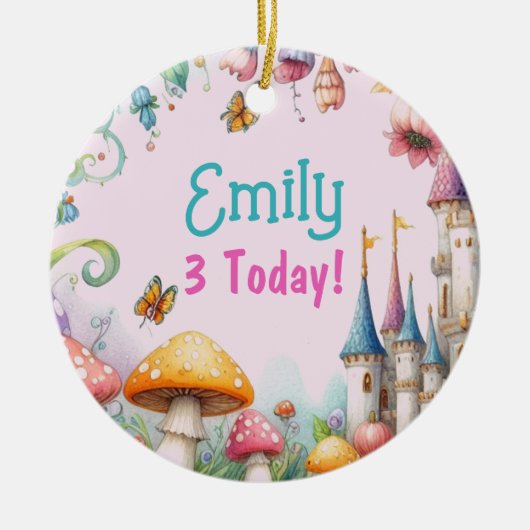 Maßgeschneiderte Märchenprinzessin Girls Birthday  Keramik Ornament (Vorne)