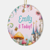 Maßgeschneiderte Märchenprinzessin Girls Birthday  Keramik Ornament (Links)