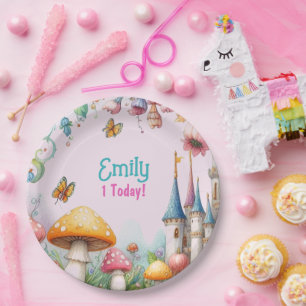 Maßgeschneiderte Märchenprinzessin Girls Birthday Pappteller