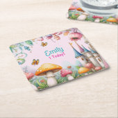 Maßgeschneiderte Märchenprinzessin Girls Birthday Rechteckiger Pappuntersetzer (angewinkelt)