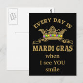 Maßgeschneiderte Mardi Gras Postkarte (Vorne/Hinten)
