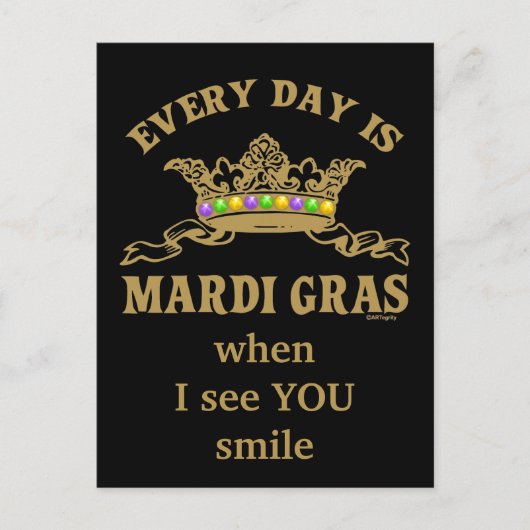 Maßgeschneiderte Mardi Gras Postkarte (Vorderseite)