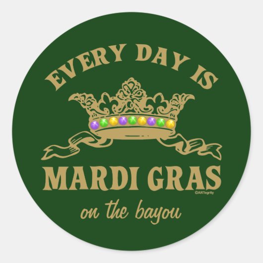 Maßgeschneiderte Mardi Gras Runder Aufkleber (Vorderseite)