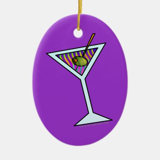 Maßgeschneiderte MARTINI-KUNSTORNAMENTE Keramik Ornament (Vorne)