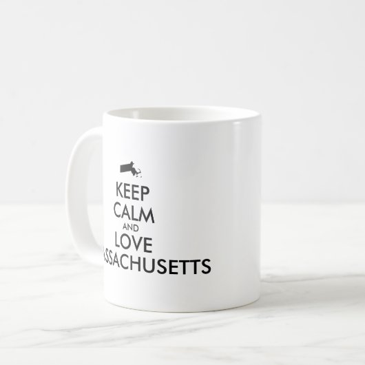 Maßgeschneiderte MASSACHUSETTEN für BEHALTEN CALM Kaffeetasse (Vorderseite Links)