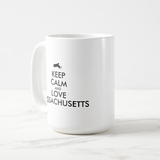 Maßgeschneiderte MASSACHUSETTEN für BEHALTEN CALM Kaffeetasse (Vorderseite Links)