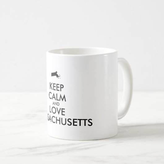 Maßgeschneiderte MASSACHUSETTEN für BEHALTEN CALM Kaffeetasse (VorderseiteRechts)