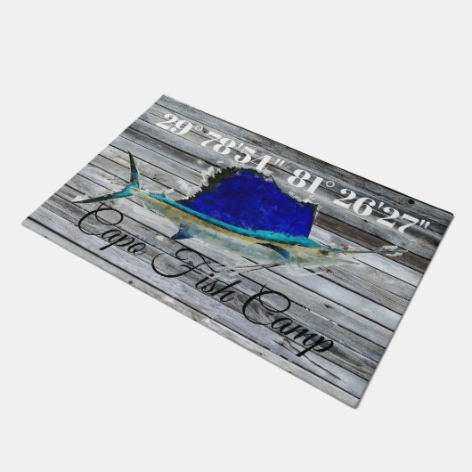 Maßgeschneiderte Matte mit Lat und Long (Schrägansicht)