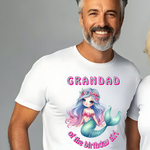Maßgeschneiderte Meerjungfrau Grandad Geburtstagsm T-Shirt