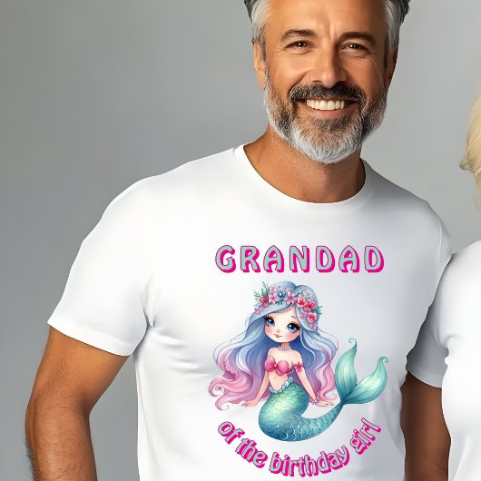 Maßgeschneiderte Meerjungfrau Grandad Geburtstagsm T-Shirt
