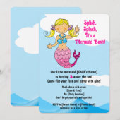 Maßgeschneiderte Mermaid Birthday Design Blonde Ha Einladung (Vorne/Hinten)