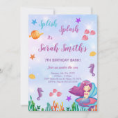 Maßgeschneiderte Mermaid Geburtstag Einladung (Vorderseite)