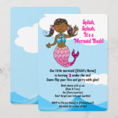 Maßgeschneiderte Mermaid Geburtstagsdesign Dunkle  Einladung (Vorne/Hinten)