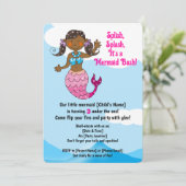 Maßgeschneiderte Mermaid Geburtstagsdesign Dunkle  Einladung (Stehend Vorderseite)