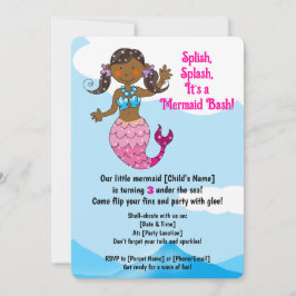 Maßgeschneiderte Mermaid Geburtstagsdesign Dunkle  Einladung