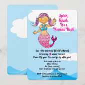 Maßgeschneiderte Mermaid Geburtstagsdesign Pink Ha Einladung (Vorne/Hinten)