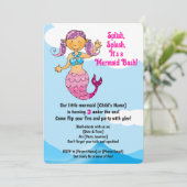 Maßgeschneiderte Mermaid Geburtstagsdesign Pink Ha Einladung (Stehend Vorderseite)