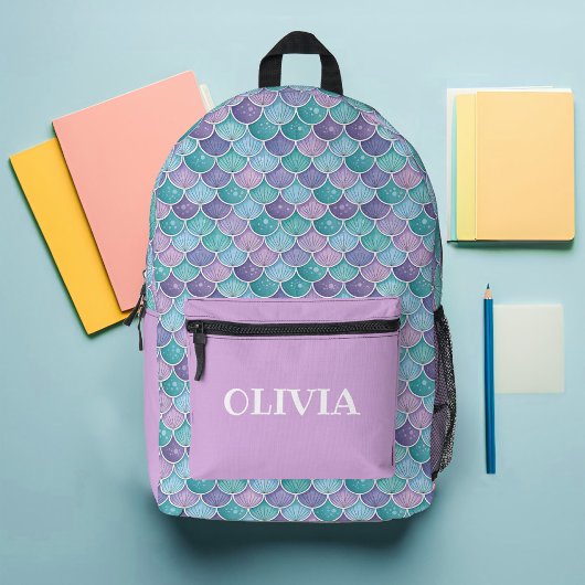 Maßgeschneiderte Mermaid-Skala Bedruckter Rucksack