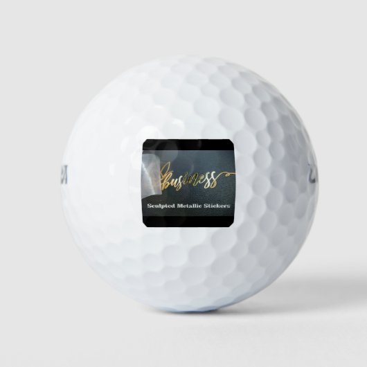 Maßgeschneiderte metallische Sticker Golfball (Vorderseite)